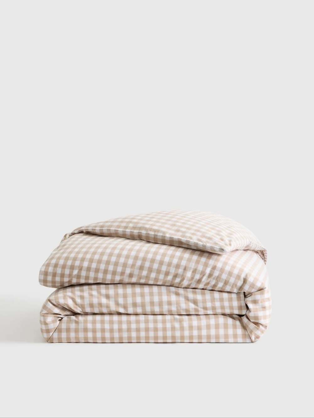 QUINCE 2 PIECE 100% COTTON DUVET COVER ,FITTED SHEET QUEEN SIZE NWT CAFE GINGHAM